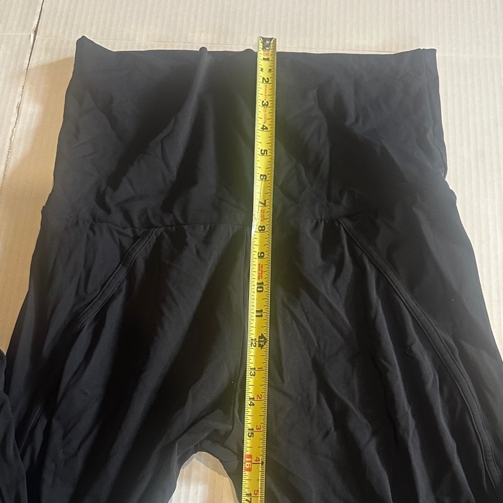 Stella McCartney Adidas black Leggings with partial foot insert fold over waist - Picture 5 of 13